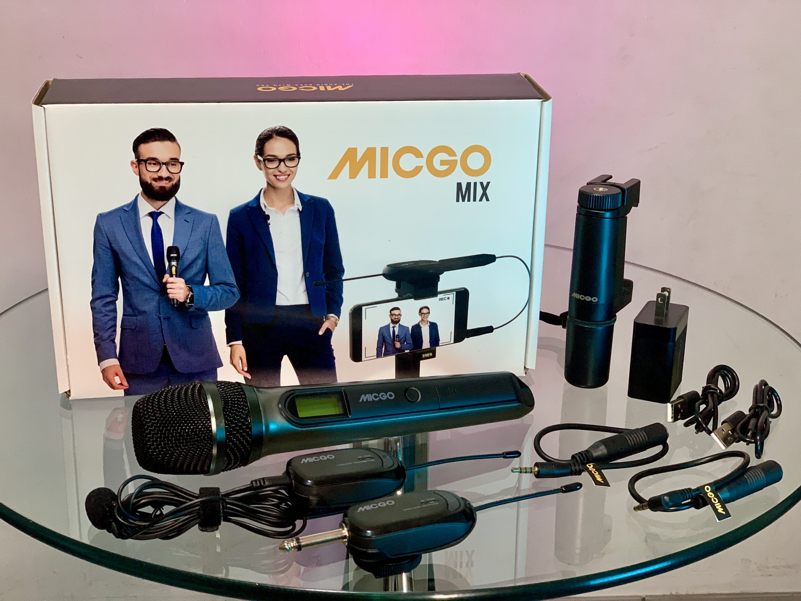 MICGO Reporter Micrófono Dual inalámbrico de Mano para celular y