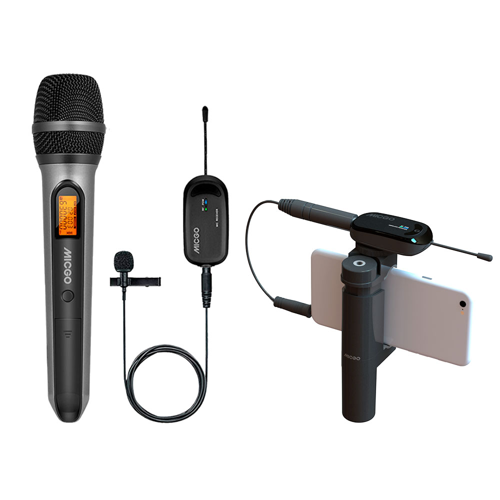 Sistema de micrófono inalámbrico Lavalier - Alvoxcon doble micrófono de  solapa inalámbrico compatible con iPhone, cámara DSLR, altavoz PA, 