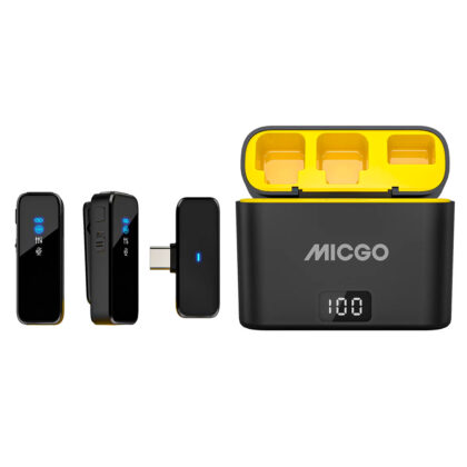  MICGO Vlogger Microfono Dual Lavalier inalámbrico para celular  y DSLR. : Instrumentos Musicales